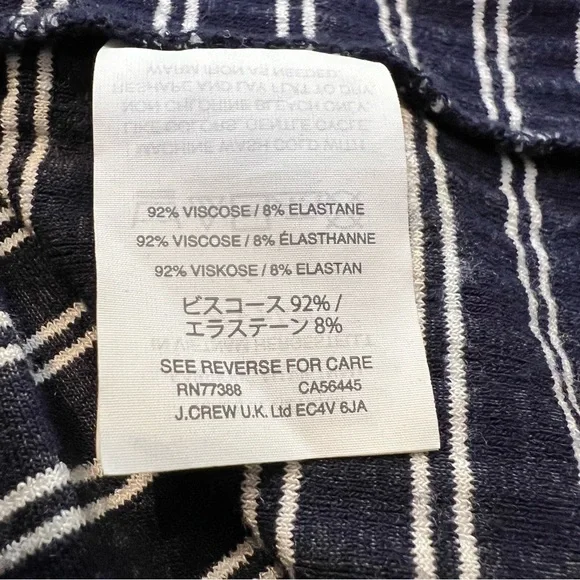 Madewell Womens Racerback Midi Tank Dress Large Striped Ribbed Navy Blue White - Picture 11 of 14